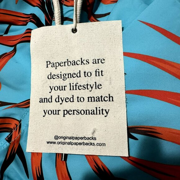 Mens Original Paperbacks Waikiki Volley Swim Trunks Turquoise & Orange Sz XL - Picture 6 of 6